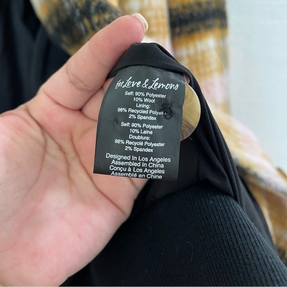 For Love & Lemons Rachel Plaid Jacket Multi Color - Picture 3 of 6